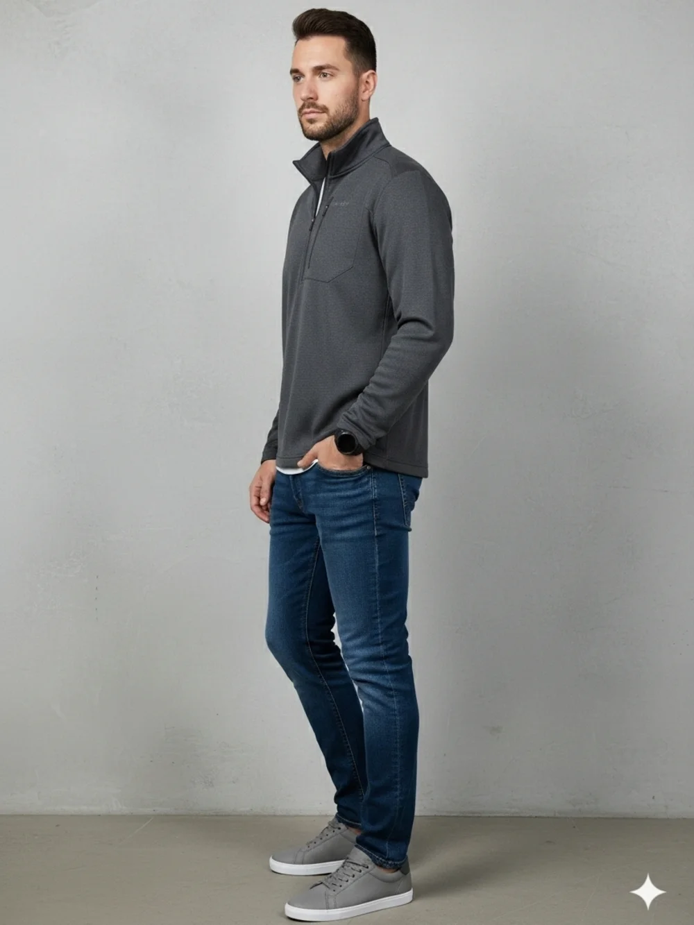 Spyder Men's Charcoal Gray Performance Quarter-Zip - Picture 3 of 10